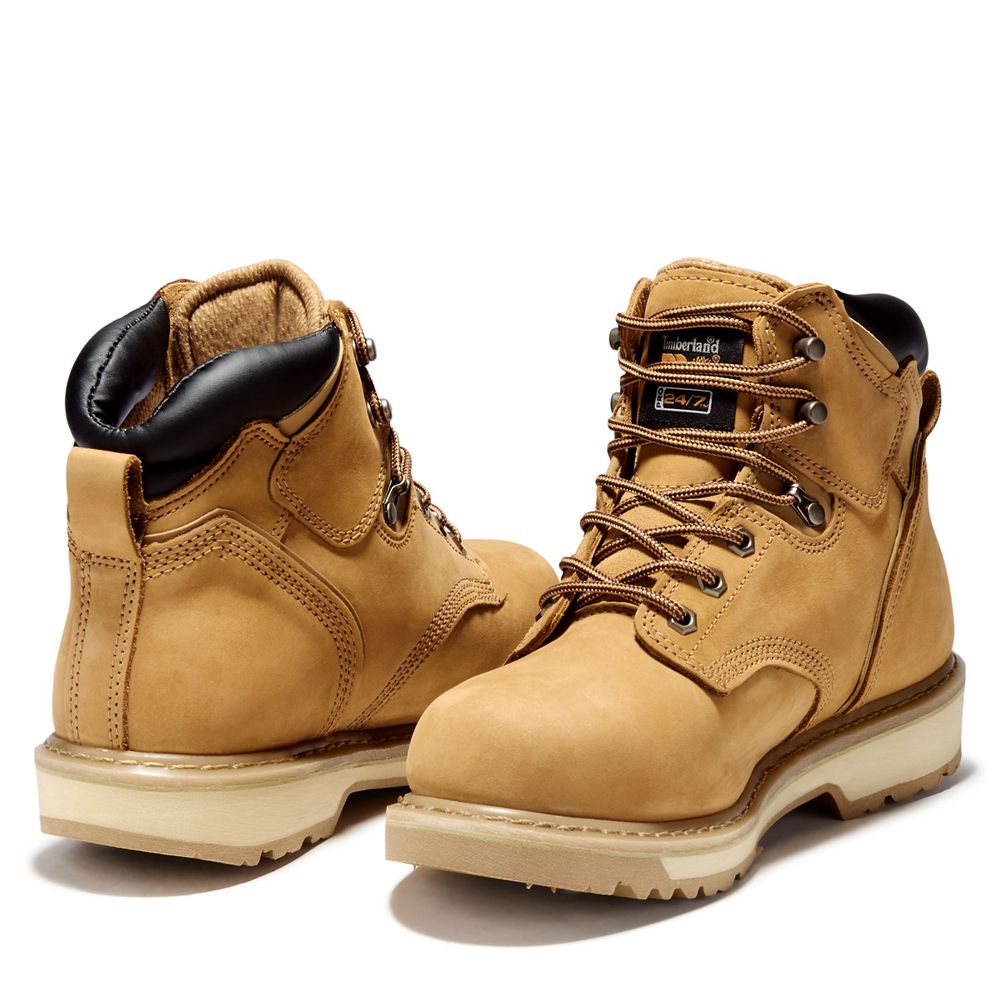 Timberland Mens Work Boots PRO® Pit Boss 6\" Steel Toe - Brown - India DY1508692